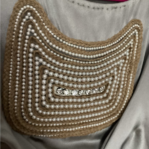 3.1 Phillip Lim Grey Floral Beaded Rhinestone Designer Short Sleeve Dress 0 - Picture 6 of 7